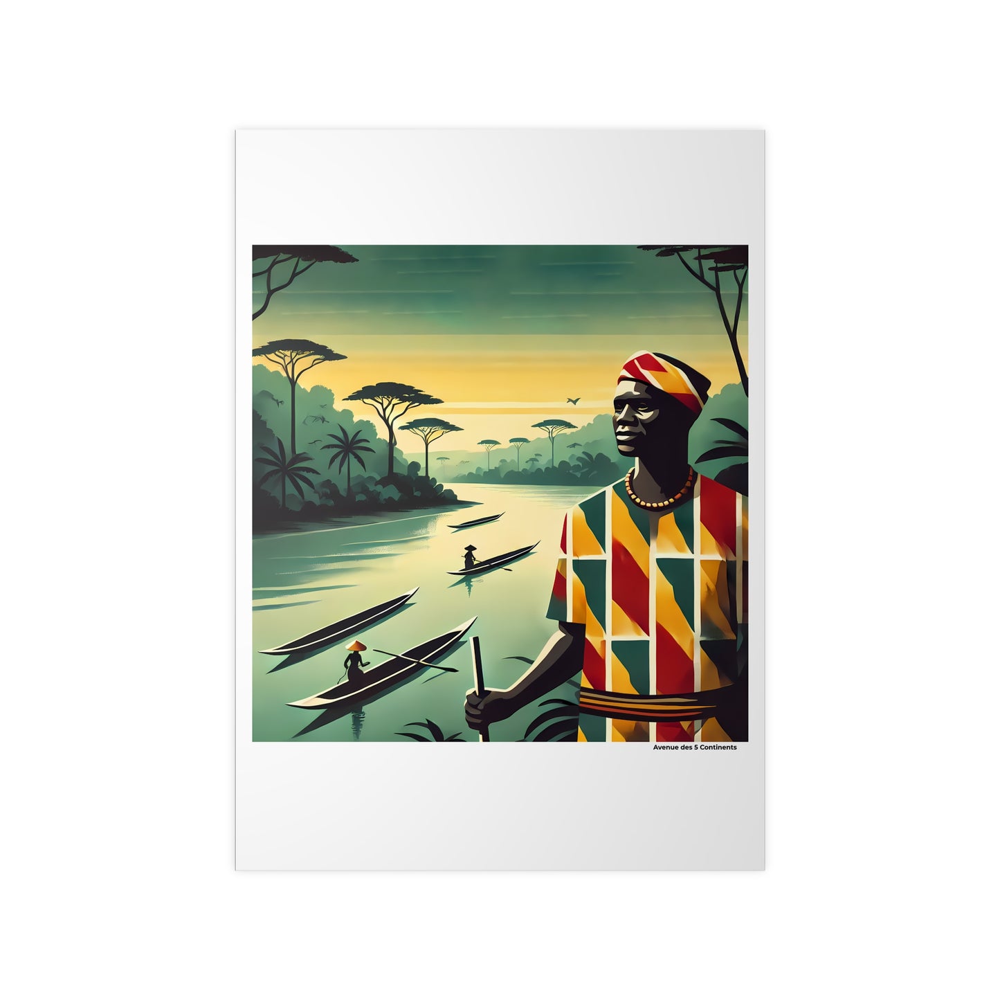 Affiche Artistique Congo Rétro Vintage, Collection Afrique, Poster d'Art Mural et Décoration Originale