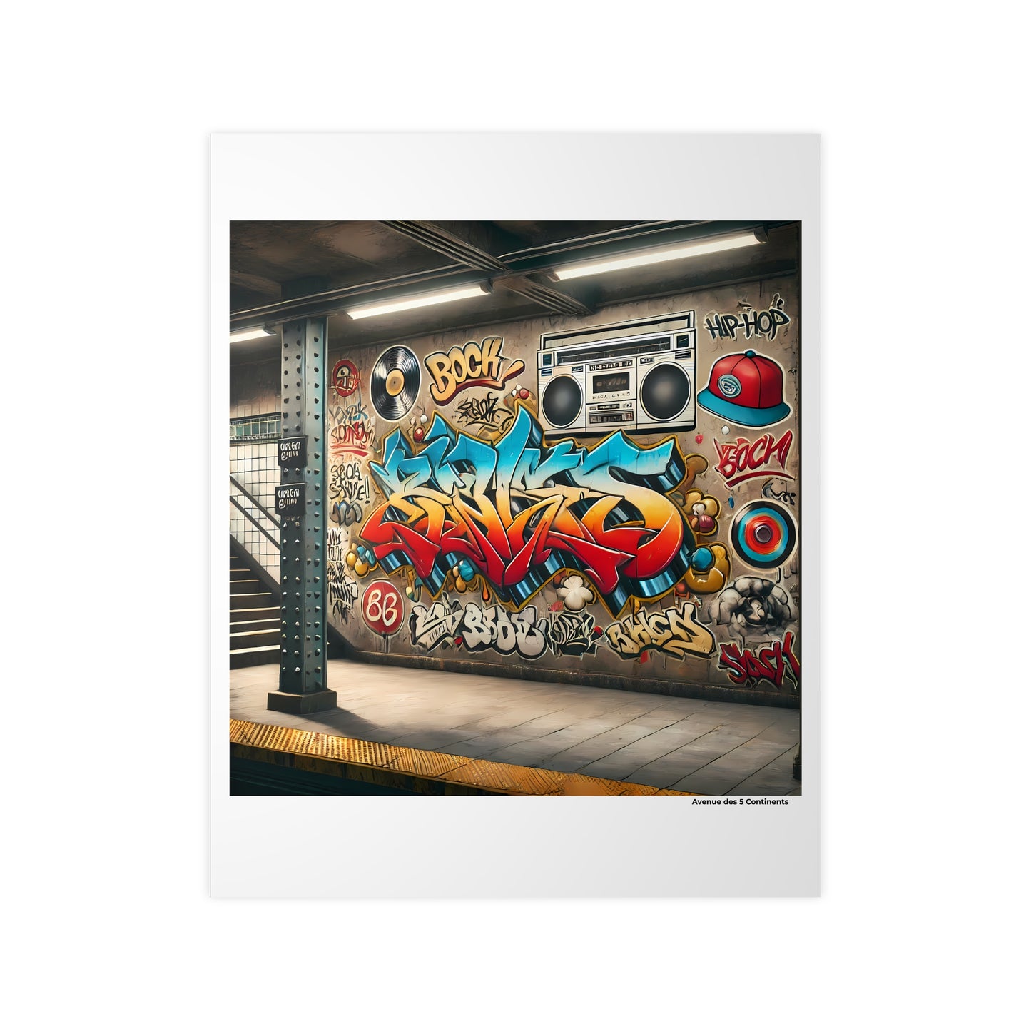 Affiche Artistique Graffiti et Tags Street Art dans le Métro Américain Subway, Collection Amérique, Poster d'Art Mural et Décoration Originale