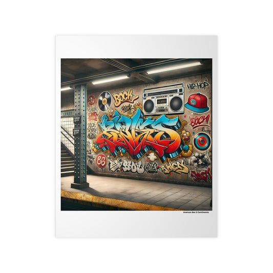 Affiche Artistique Graffiti et Tags Street Art dans le Métro Américain Subway, Collection Amérique, Poster d'Art Mural et Décoration Originale