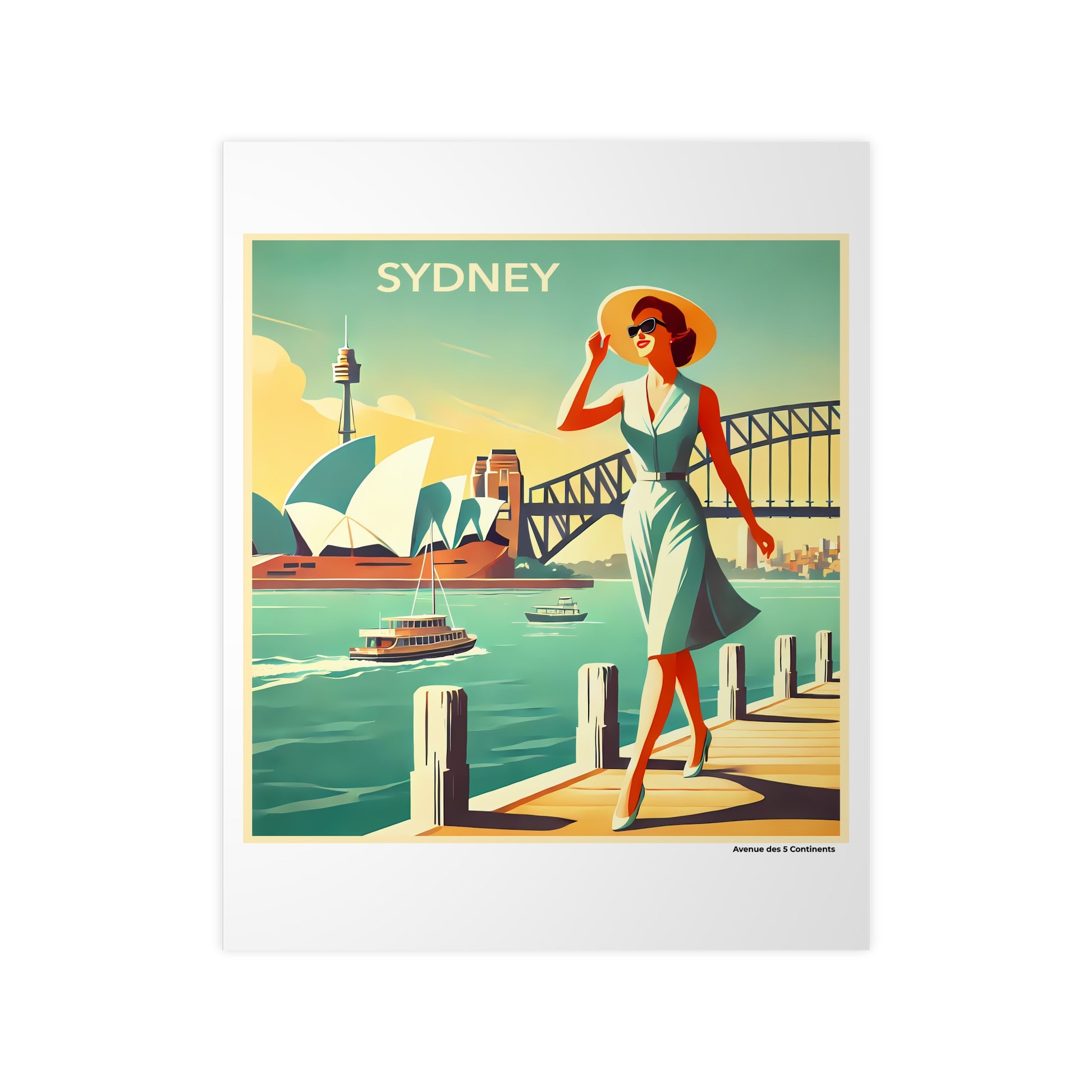 Affiche Artistique Sydney Rétro Vintage, Australie, Collection Océanie, Poster d'Art Mural et Décoration Originale