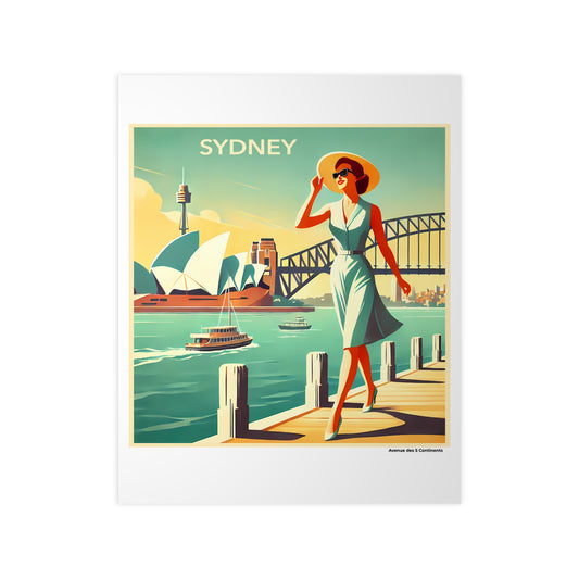 Affiche Artistique Sydney Rétro Vintage, Australie, Collection Océanie, Poster d'Art Mural et Décoration Originale