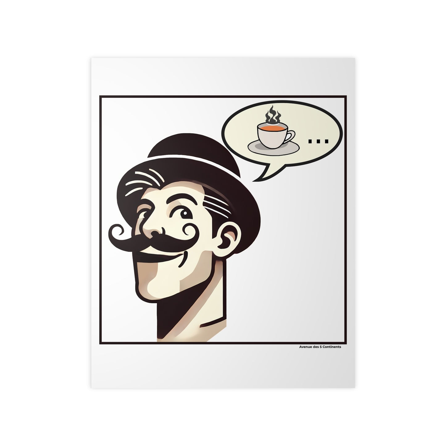 Affiche Artistique Homme Anglais avec Chapeau Melon, So British, Collection Europe, Poster d'Art Mural et Décoration Originale