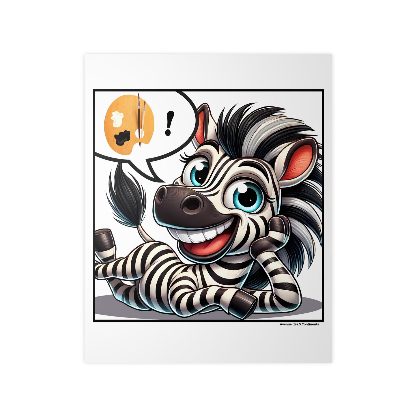 Affiche Artistique Zèbre d'Afrique, Collection Afrique, Poster d'Art Mural et Décoration Originale