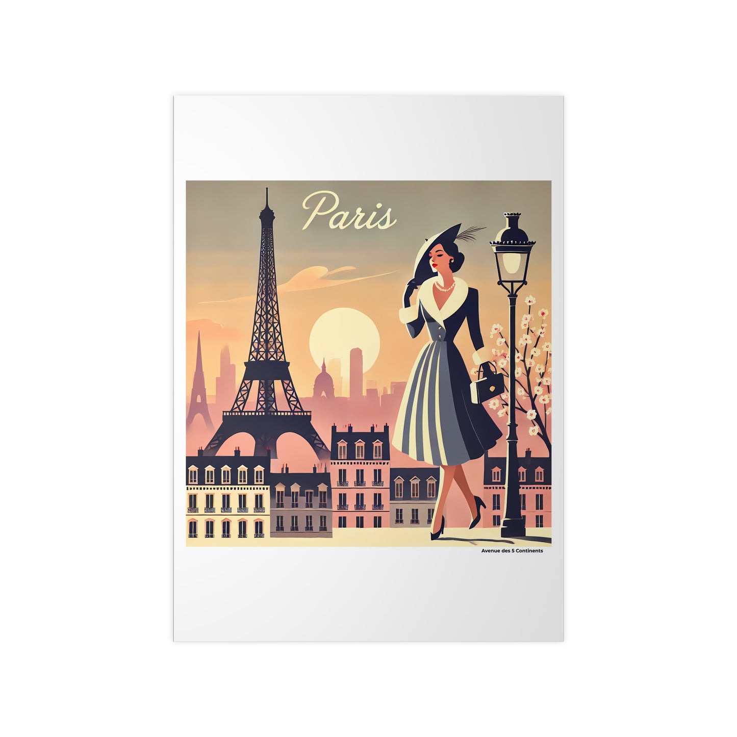 Affiche Artistique Paris Rétro Vintage, France, Collection Europe, Poster d'Art Mural et Décoration Originale