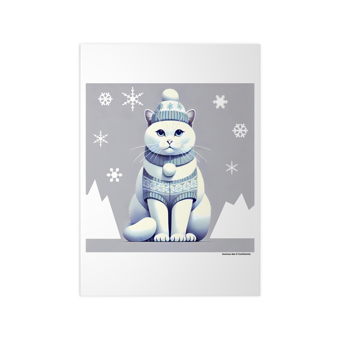 Affiche Artistique Chat Polaire de l'Antarctique, Collection Antarctique, Poster d'Art Mural et Décoration Originale