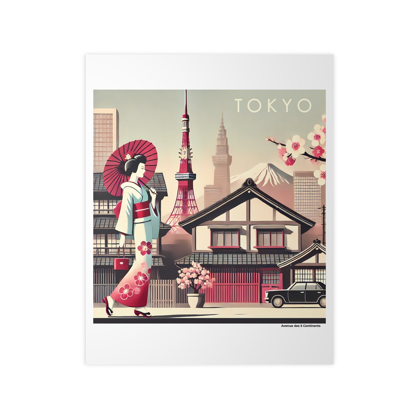 Affiche Artistique Tokyo Rétro Vintage, Japon, Collection Asie, Poster d'Art Mural et Décoration Originale