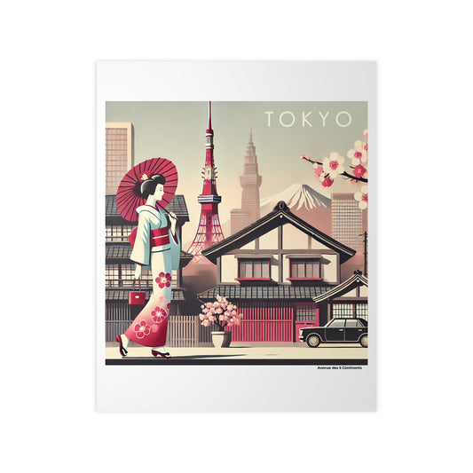 Affiche Artistique Tokyo Rétro Vintage, Japon, Collection Asie, Poster d'Art Mural et Décoration Originale