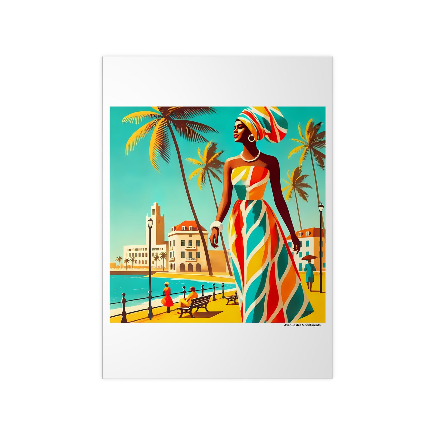 Affiche Artistique Sénégal Rétro Vintage, Collection Afrique, Poster d'Art Mural et Décoration Originale