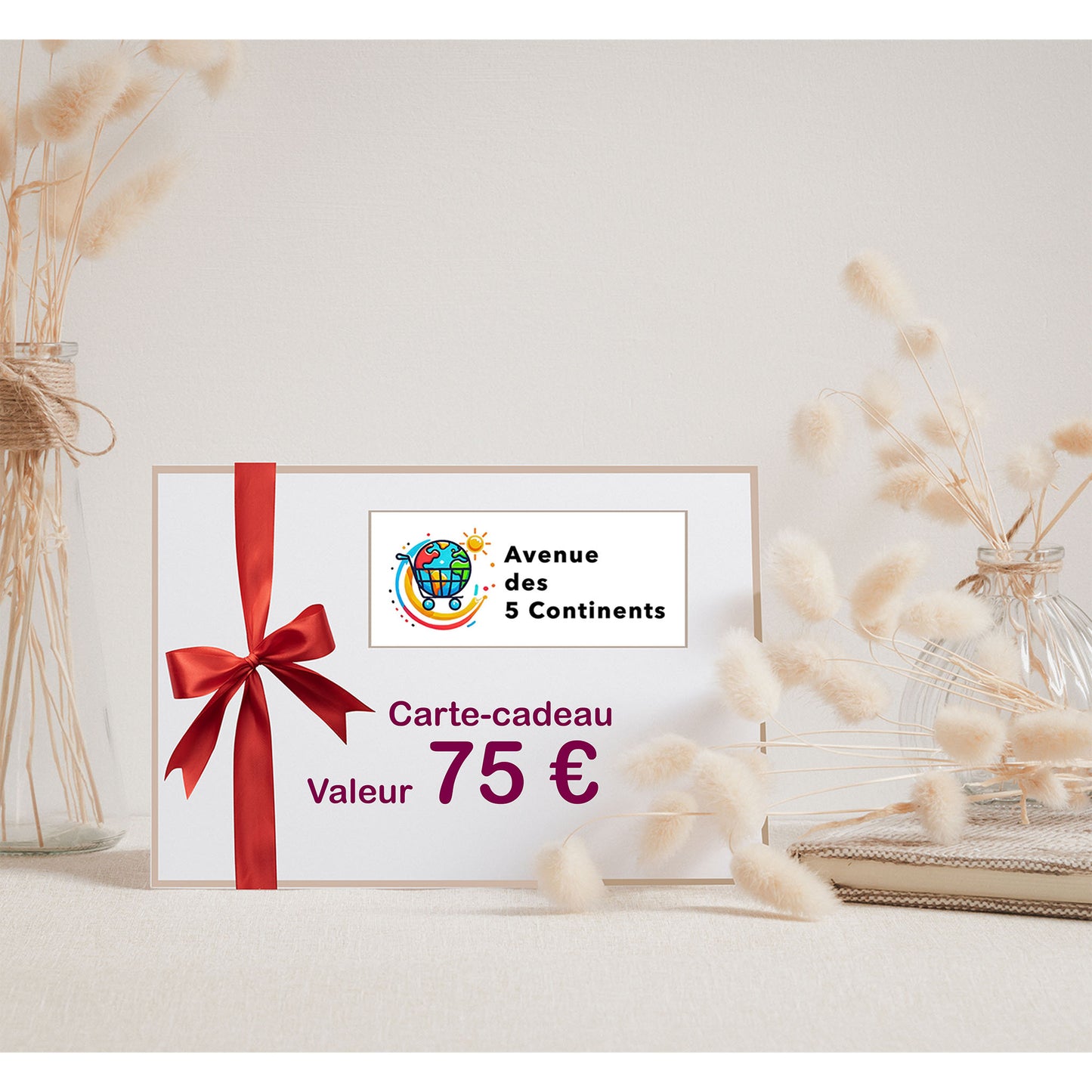 Carte-cadeau valeur €, 75 euros, Avenue des 5 Continents, Affiches Artistiques